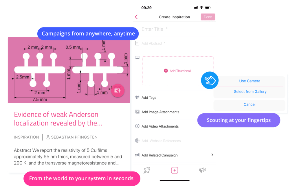 ITONICS Inspirator App - Capture ideas and innovations on the go